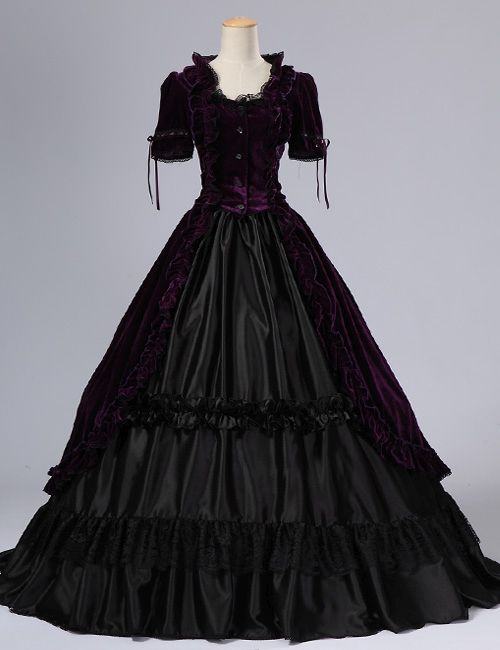 Renaissance Dark Purple Queen Velvet Dress Game of Thrones Steampunk ...