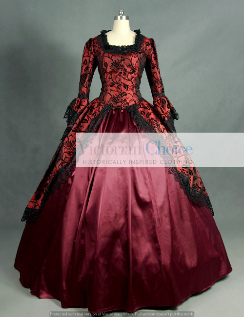 Victorian Floral Brocade Dress Masquerade Ball Gown Theater Steampunk Wear 323 