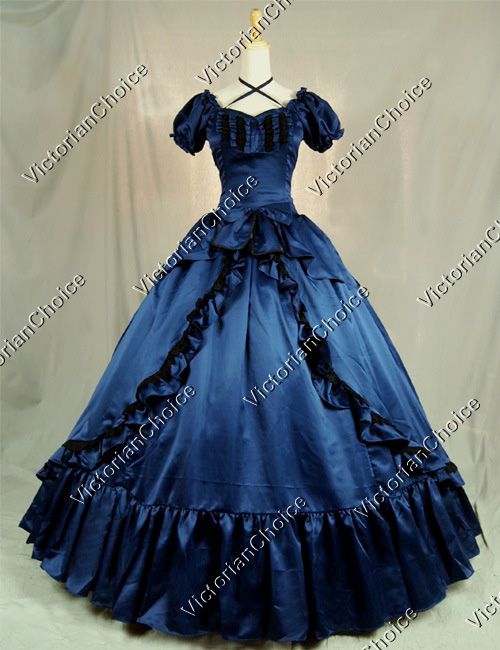 Victorian Southern Belle Scarlett O'Hara Princess Fancy Dress Dark ...