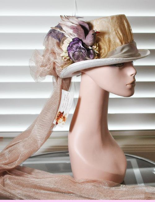 Ladies Victorian Edwardian Felt Feather 