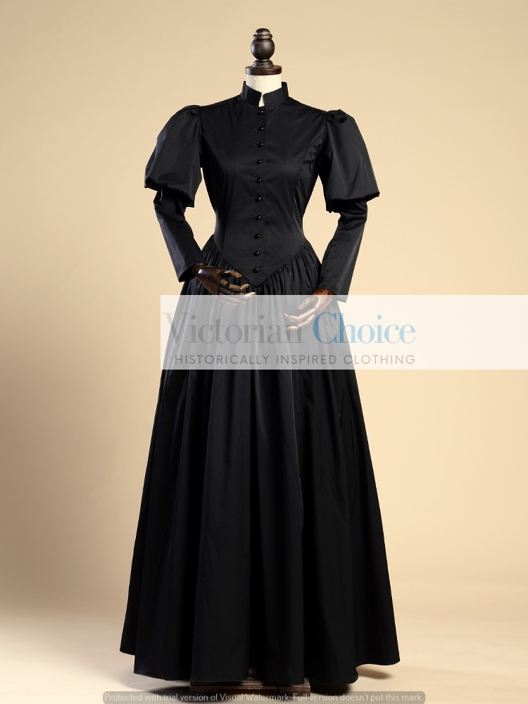 Black Victorian Gothic Maid Dress Mourning Dress Morticia Addams Wicked ...