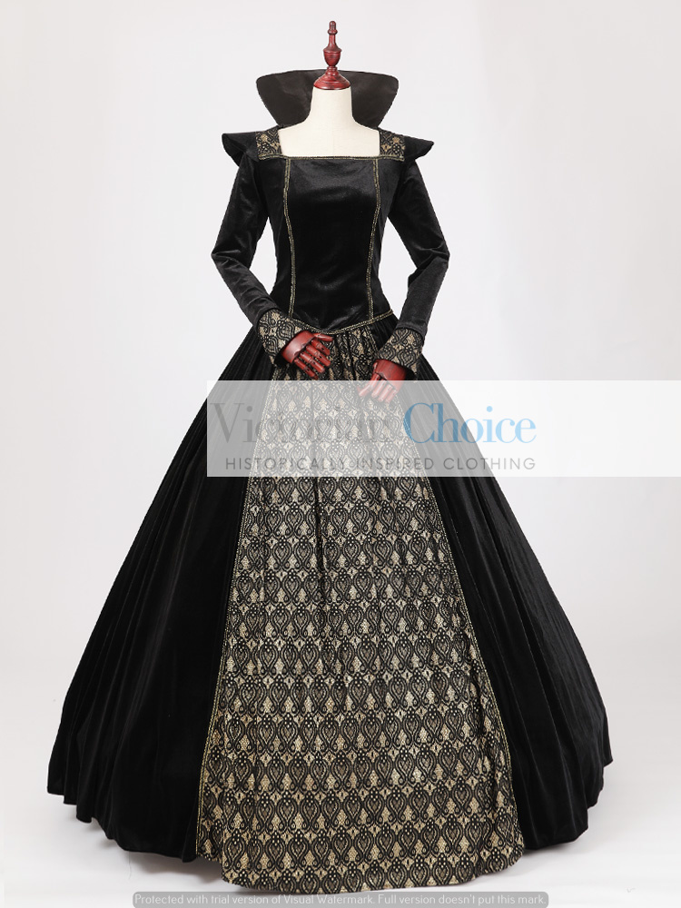 slim fit dress slacks Victorian Dress in Black main image 1
