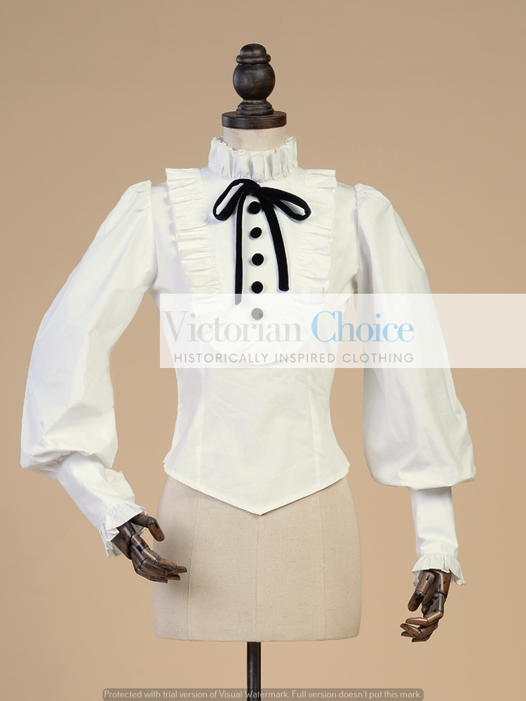 White Women Victorian Vintage Blouse Shirt Steampunk Top Victorian Choice