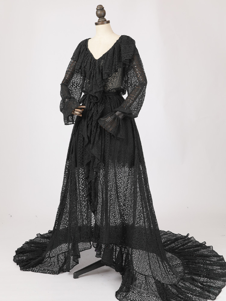 Edwardian Victorian Open Lace Vintage Black Dark Romantic