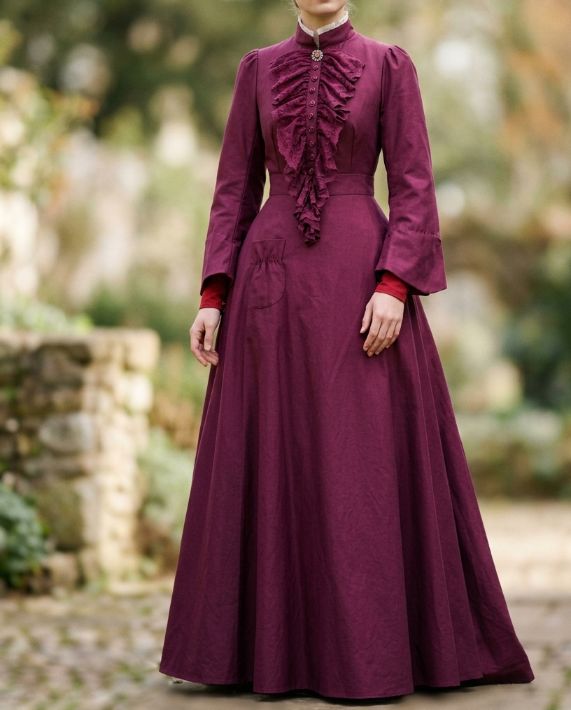 edwardian style prom dress Edwardian dress evening dress in purple amethyst colour. Ready to send. 10US 12UK 40EU Fast shipping  Mona Bocca