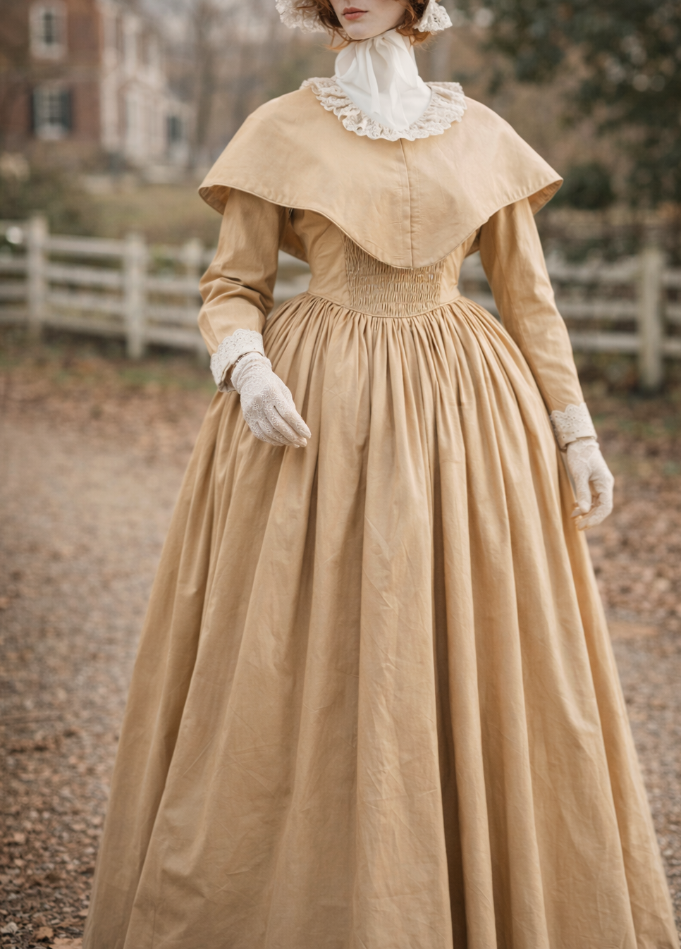 dress 1800s fashion Girls Early America 1700s 1800s Pioneer Settler Prairie Dress w/ Panni –  Vintage Fashion Library main image 0