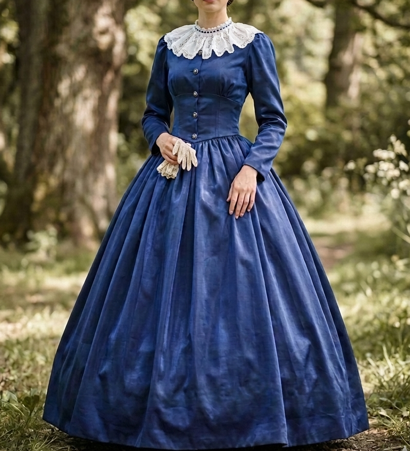 OLD ENGLAND　濃紺フォーマル上下セット Navy Blue Victorian Dickens Village Ball Gown Gothic Fantasy