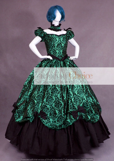 Victorian Southern Belle Civil War Brocade Ball Gown Gothic Girl Fantasy  Theater Costume - Victorian Choice